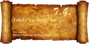 Takács Gréta névjegykártya
