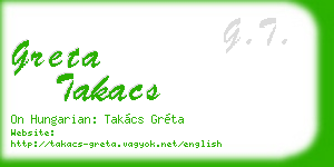 greta takacs business card